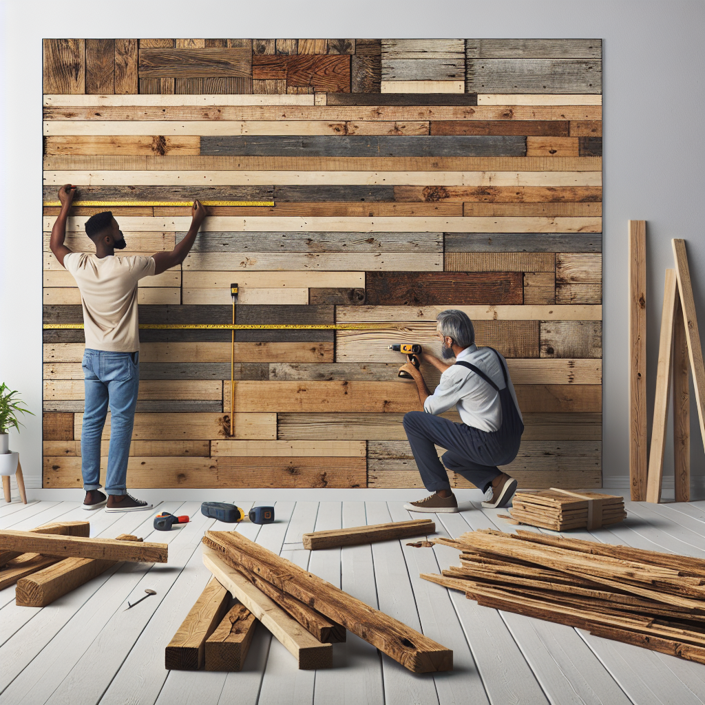 Accent Wall Creation with Reclaimed Wood