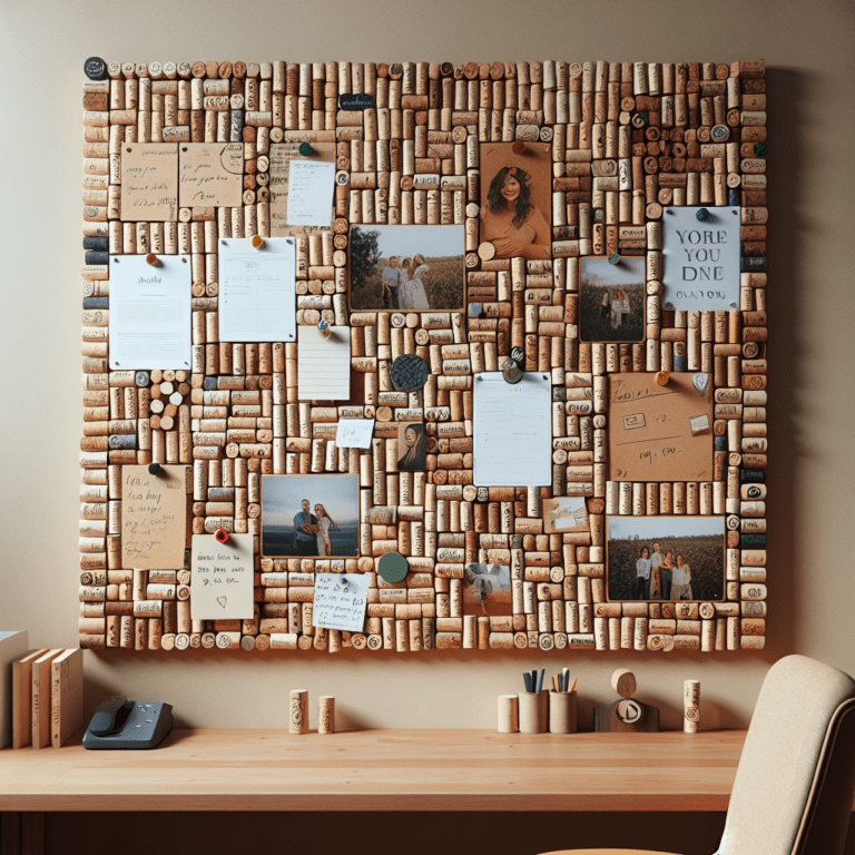 Upcycled Wine Cork Board for the Home Office