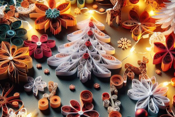 Christmas Paper Quilling Art. Try paper quilling to make intricate and delicate Christmas decorations.