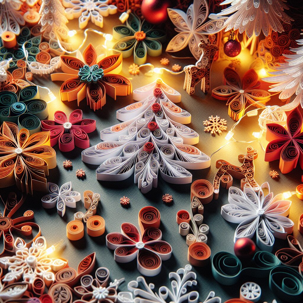 Christmas Paper Quilling Art. Try paper quilling to make intricate and delicate Christmas decorations.