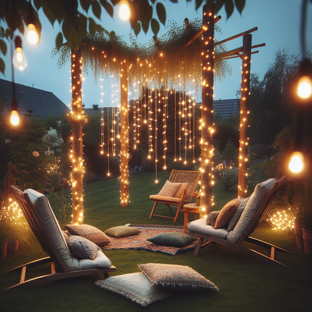 DIY Outdoor String Light Poles for Magical Evenings