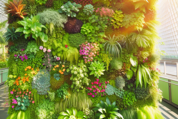 Vibrant Vertical Garden Wall for Space-Saving Greenery