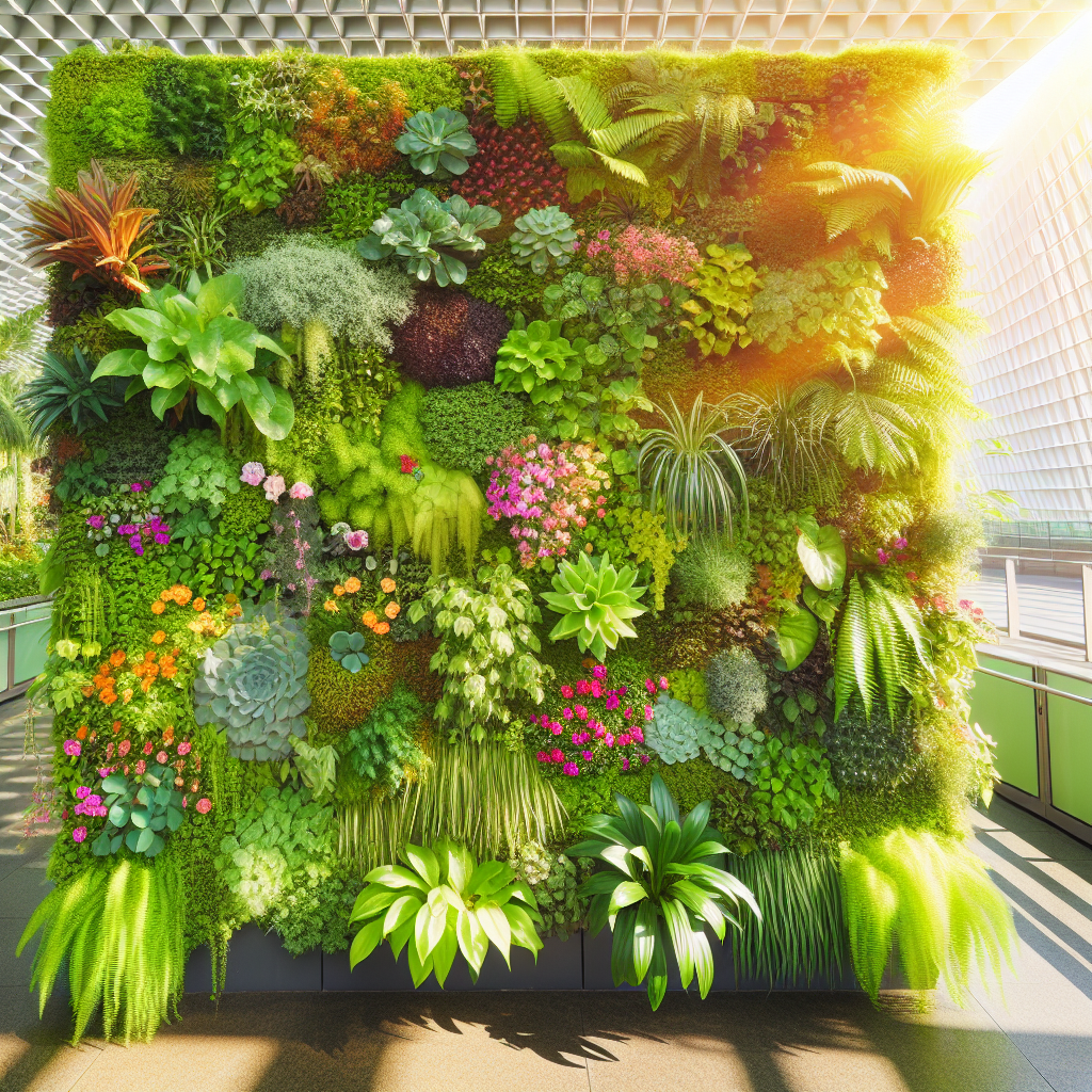 Vibrant Vertical Garden Wall for Space-Saving Greenery