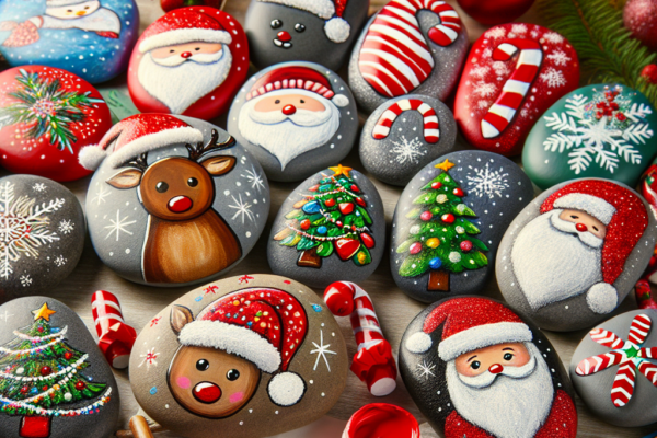 Create a Festive Atmosphere with Painted Christmas Rocks, a Fun and Creative Holiday Project