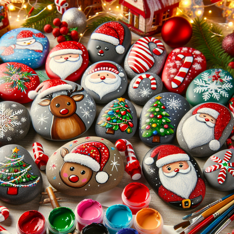 Create a Festive Atmosphere with Painted Christmas Rocks, a Fun and Creative Holiday Project