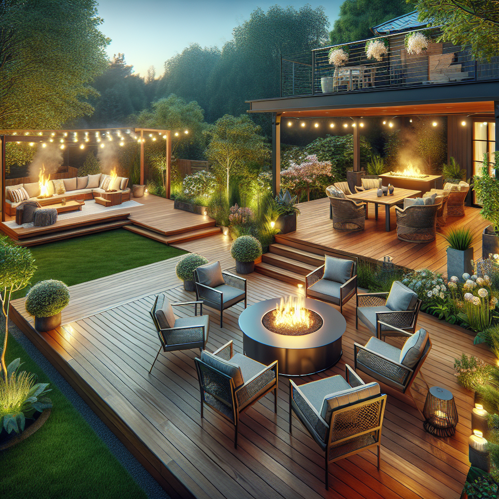 Elevated Deck Backyard Fire Pit