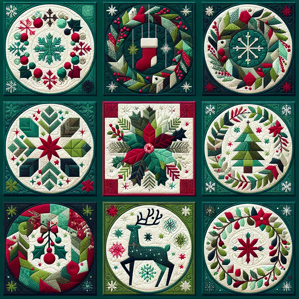 Christmas Quilted Wall Hangings. Create quilted hangings with Christmas scenes or patterns.