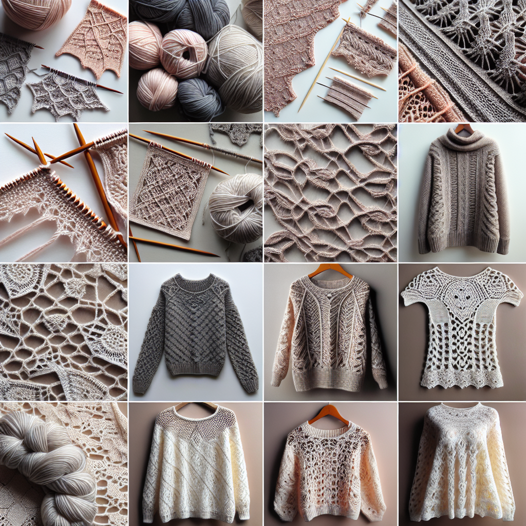 Lace Knitting Patterns: From scarves to intricate diamond sweaters, lace patterns cater to all skill levels and offer a delicate touch to garments​​.