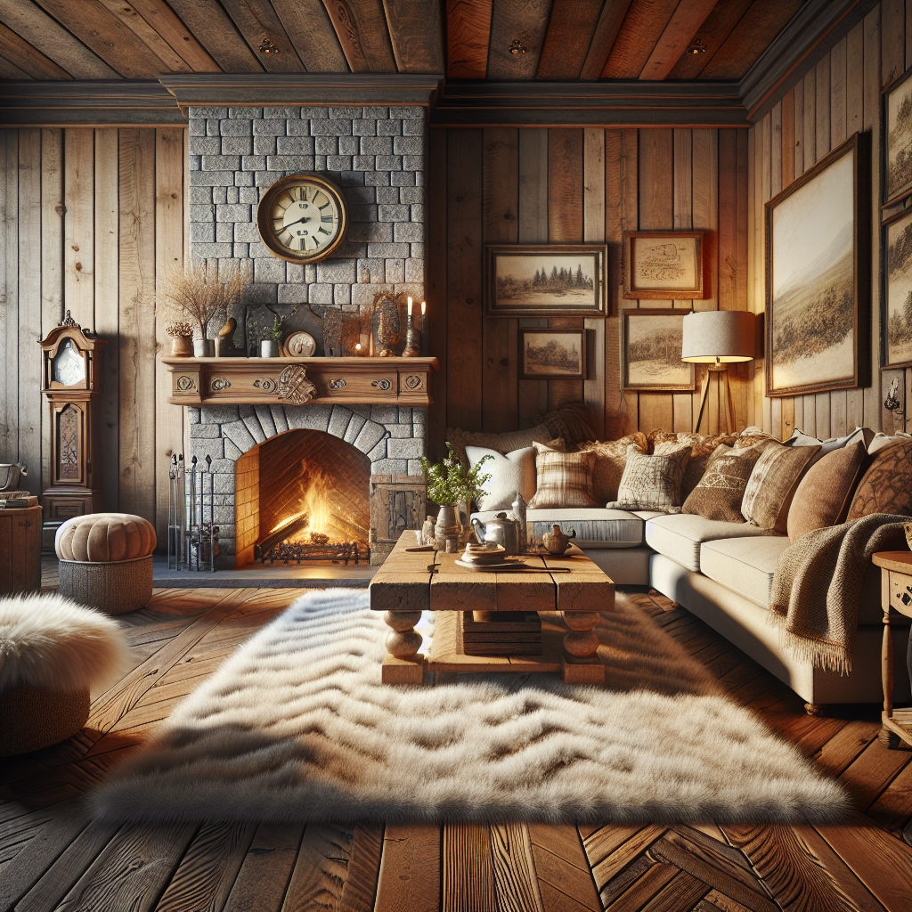 Rustic Living Room Update with a Stone Fireplace