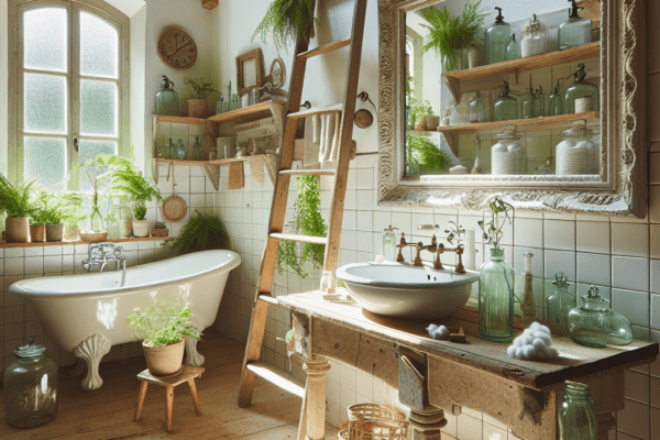 Repurposed Elegance: Upcycled Decor in the Bathroom