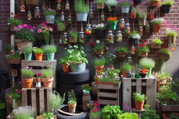 Upcycled Container Garden for Urban Spaces
