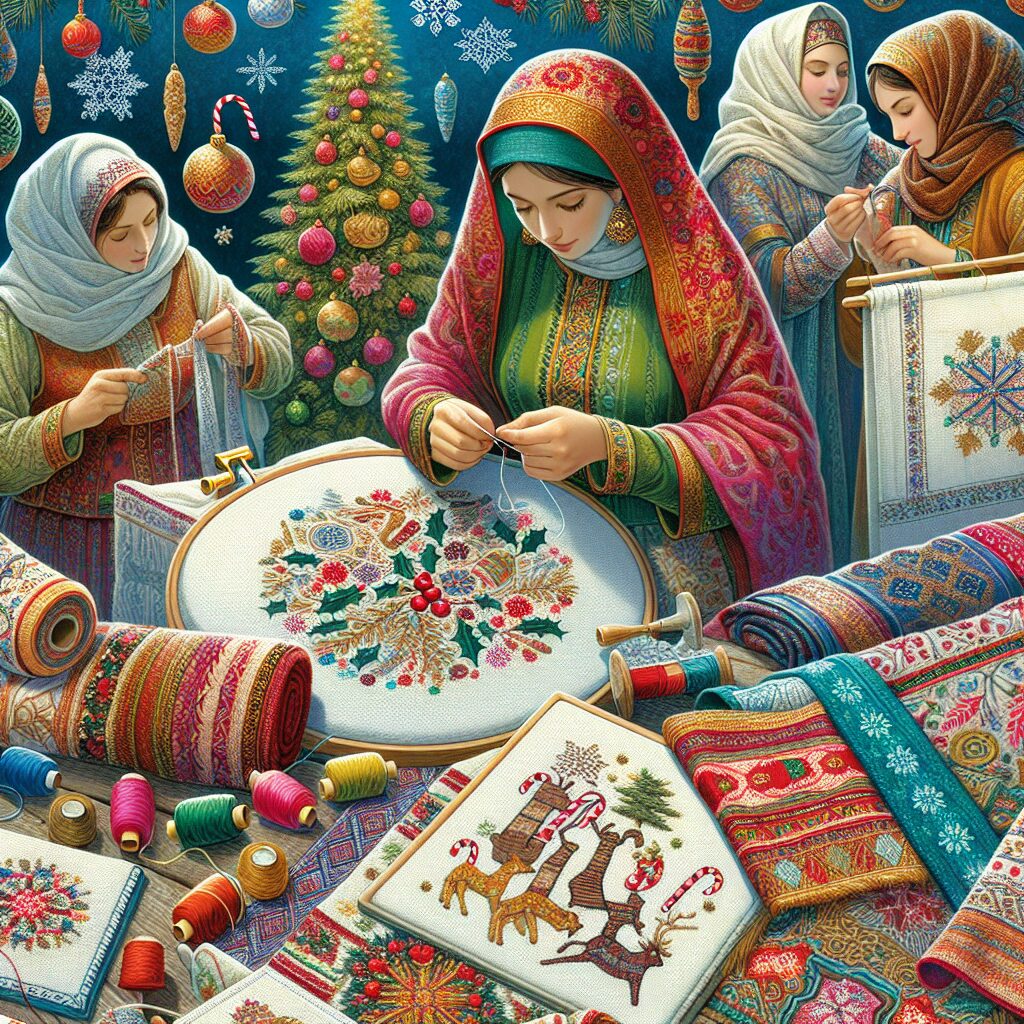 Christmas Embroidery Projects. Embroider holiday motifs on various textiles.