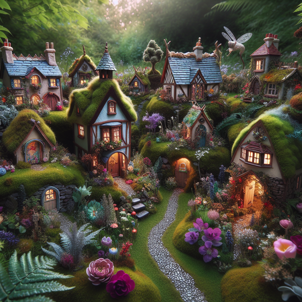Enchanting Fairy Garden Creation with Miniature Houses