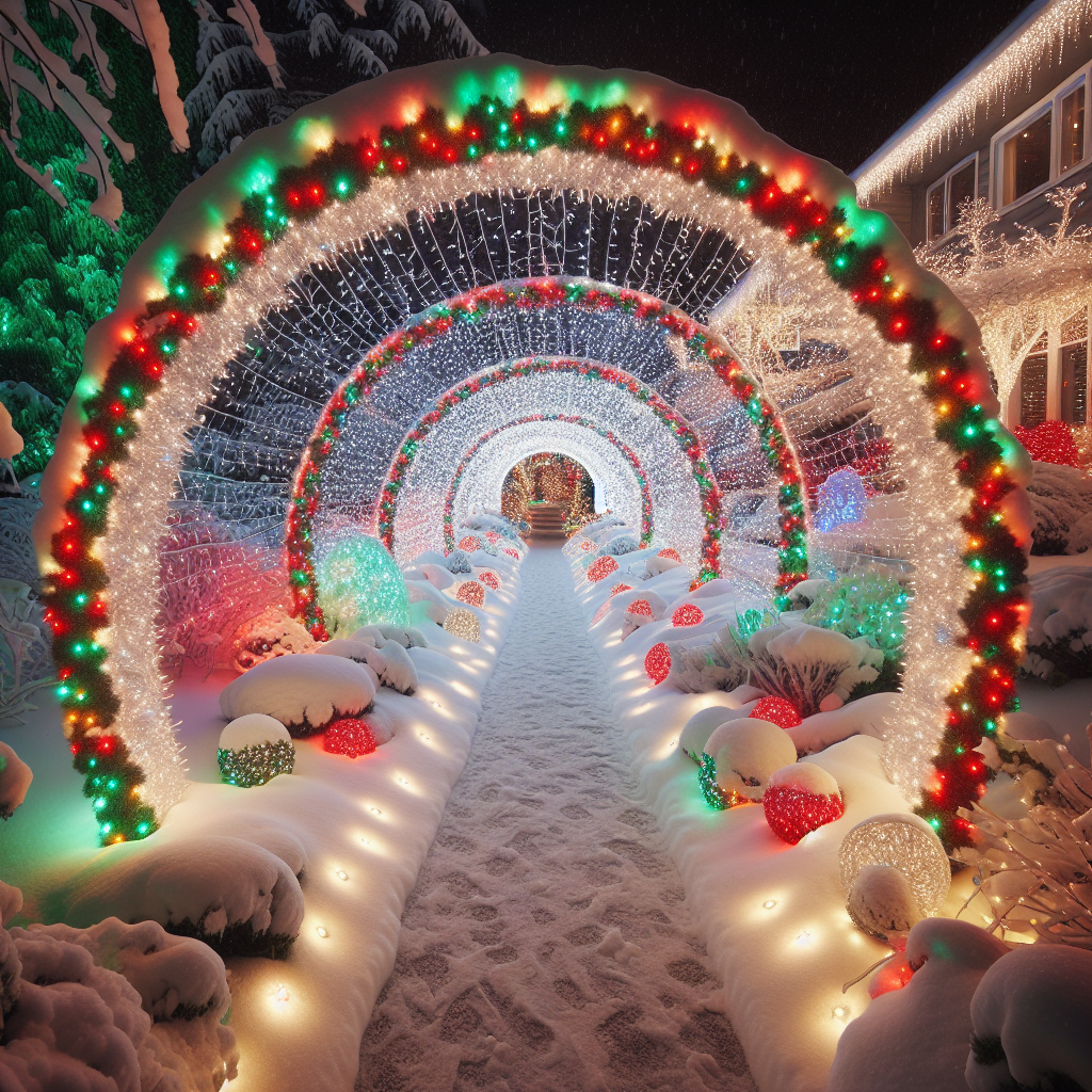 Create a Magical Christmas Light Tunnel in Your Yard for a Breathtaking Festive Walkway