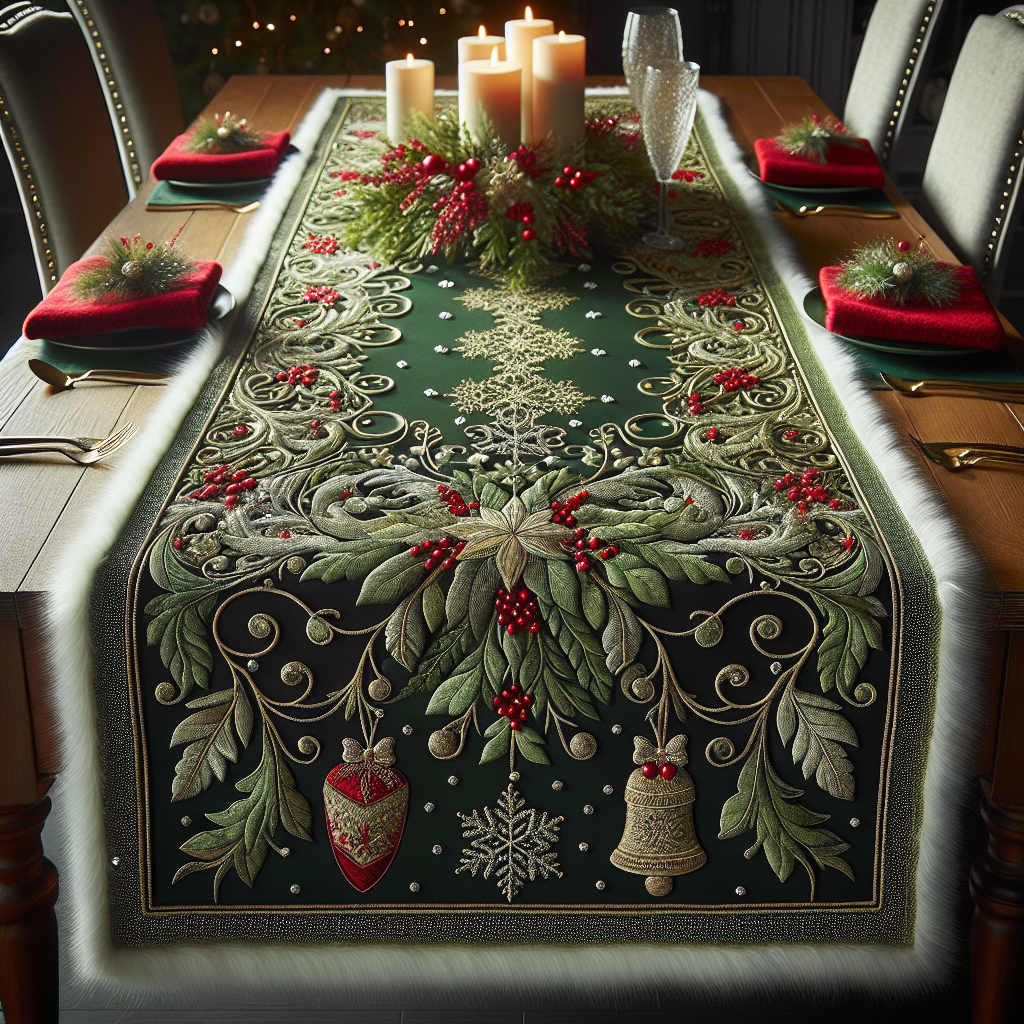 Design a Festive Christmas Table Runner, Adding Elegance and Cheer to Your Holiday Meals