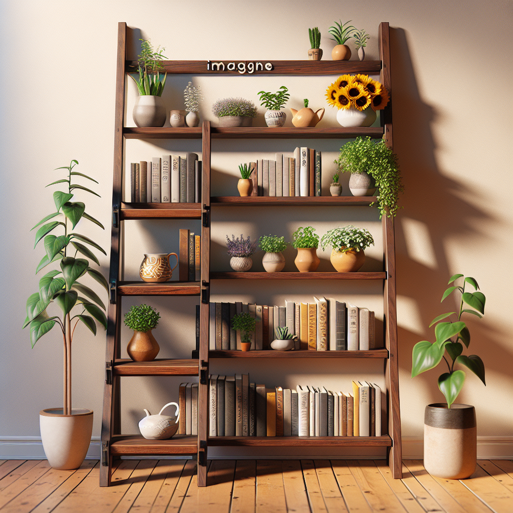 DIY Ladder Shelf for Storage