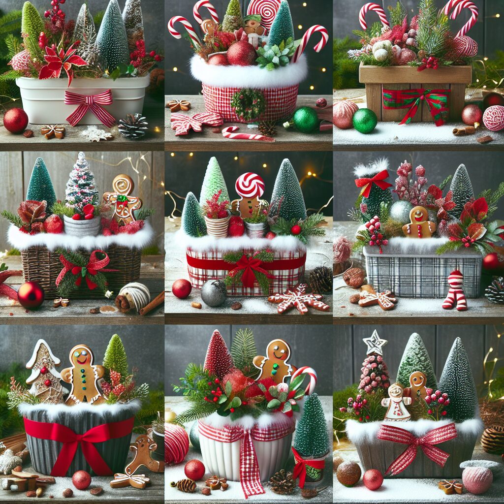 DIY Christmas Planters. Decorate planters with a Christmas theme for your garden or porch.