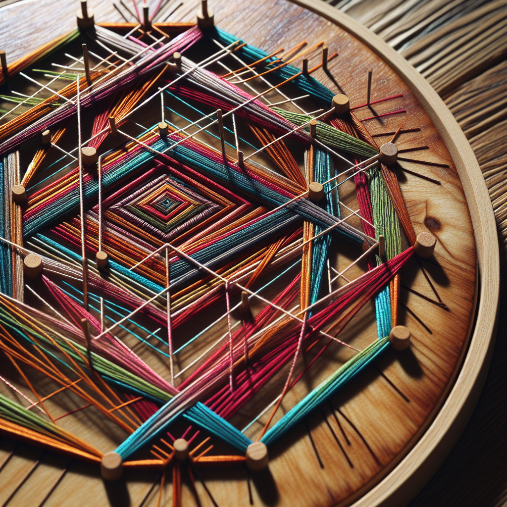 Decorative String Art on Wood