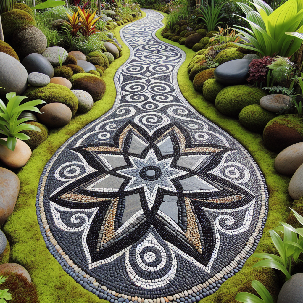 DIY Unique Garden Pathway with Pebble Mosaic