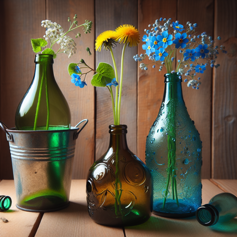 Upcycled Glass Bottle Vases