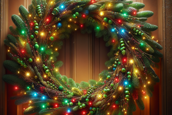 Create a Festive Christmas Light Wreath to Illuminate Your Door with Warmth and Cheer