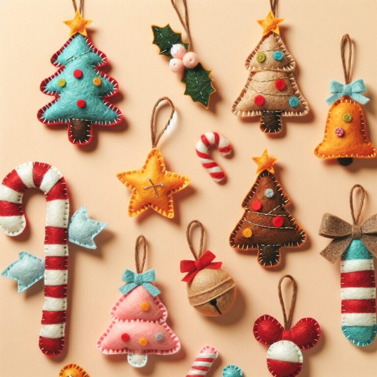 Felt Christmas Ornaments. Craft ornaments from felt for a soft, homemade look.