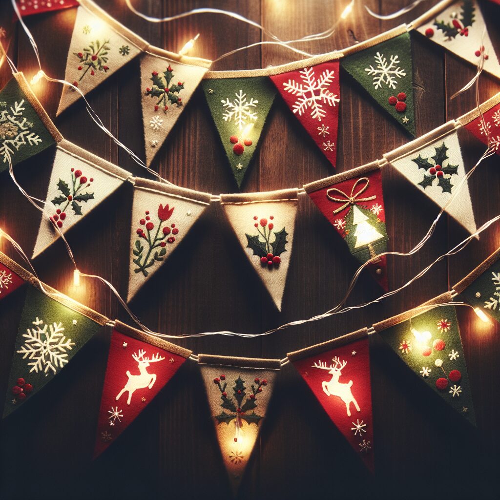 Handmade Christmas Bunting. Decorate your space with festive bunting.