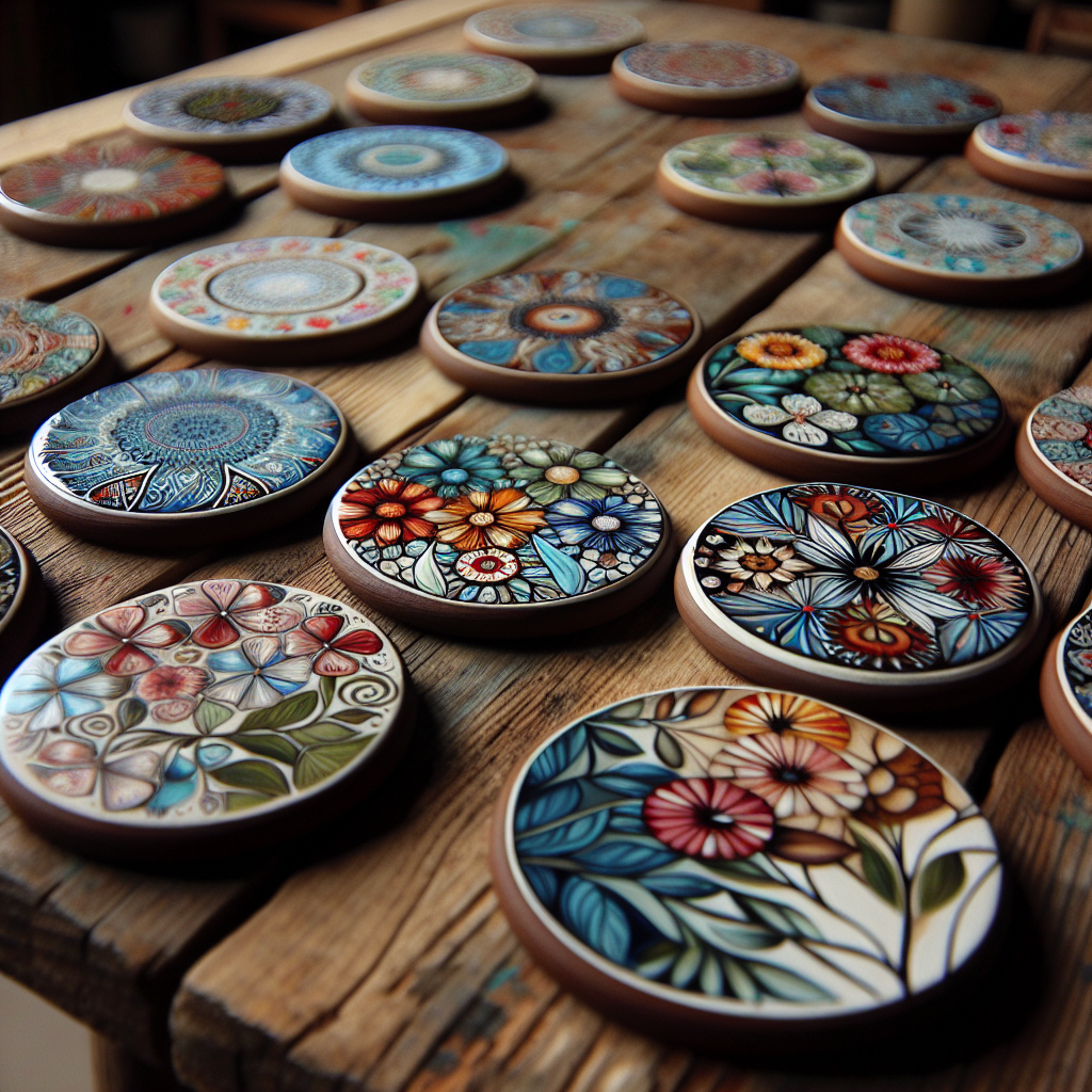 Hand-Painted Ceramic Coasters