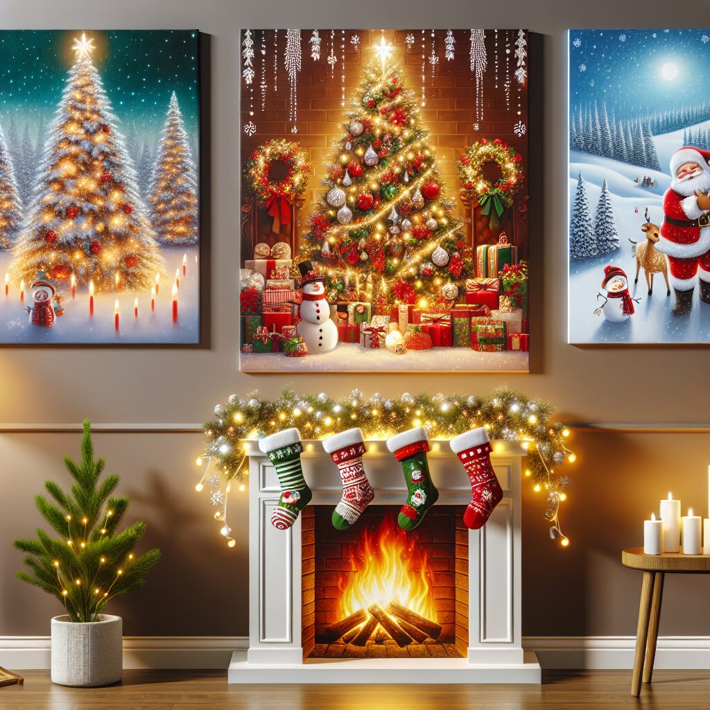 Christmas Themed Wall Art. Make your own wall art to add a festive touch to your home.