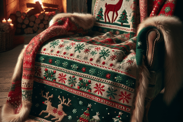 Design a Cozy and Festive Handmade Christmas Blanket for Snuggling Up on Cold Winter Nights