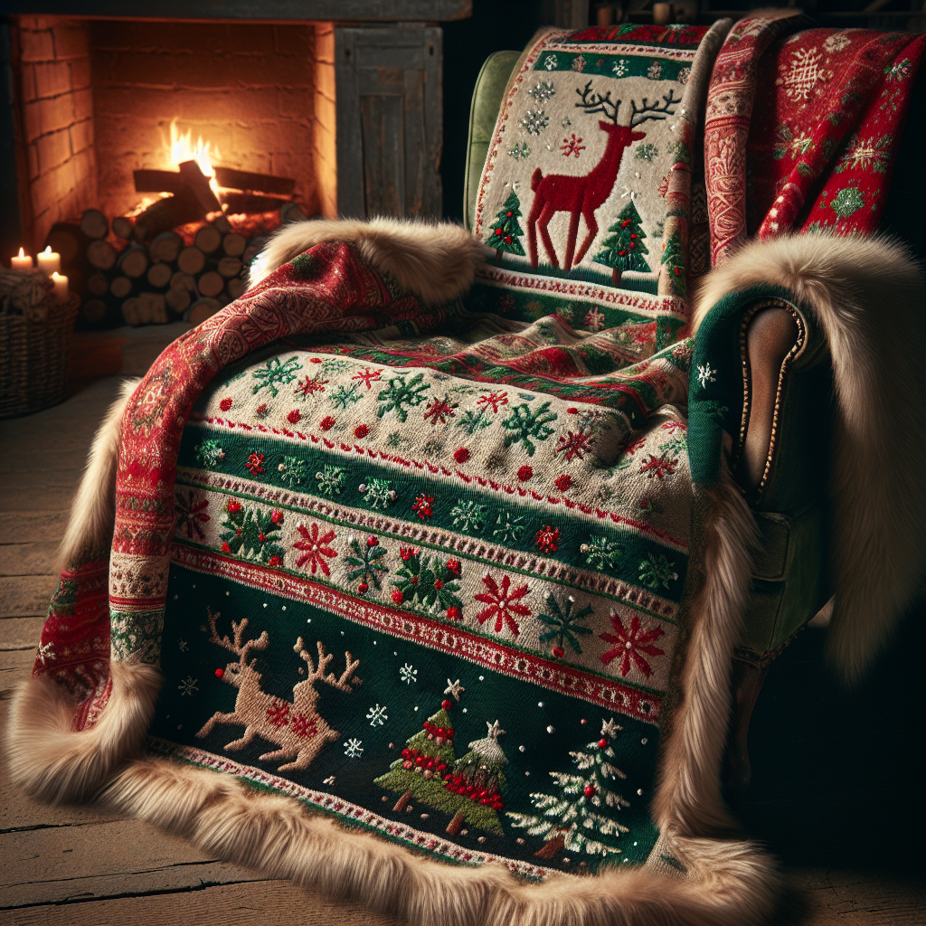 Design a Cozy and Festive Handmade Christmas Blanket for Snuggling Up on Cold Winter Nights