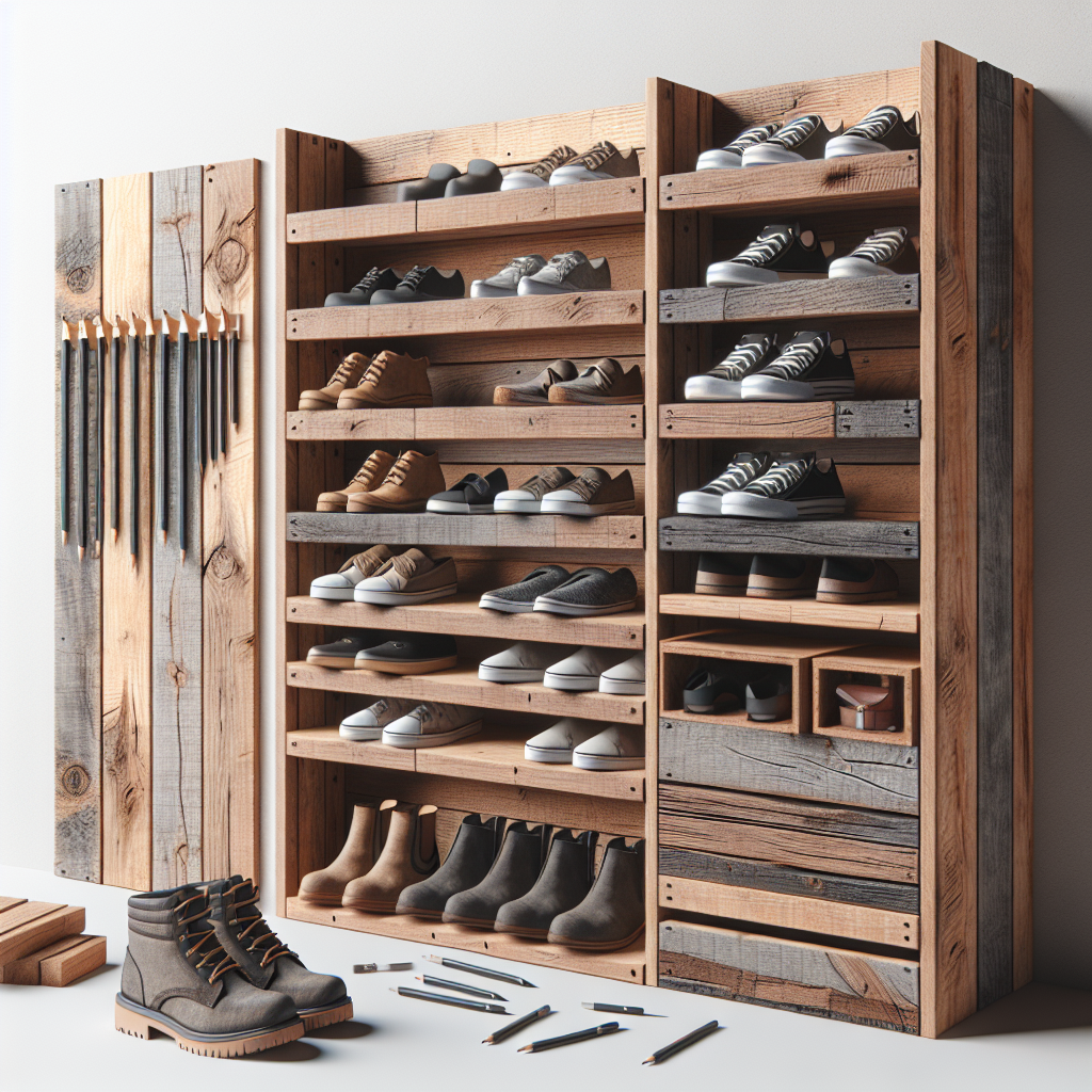Custom Shoe Storage Rack from Reclaimed Wood