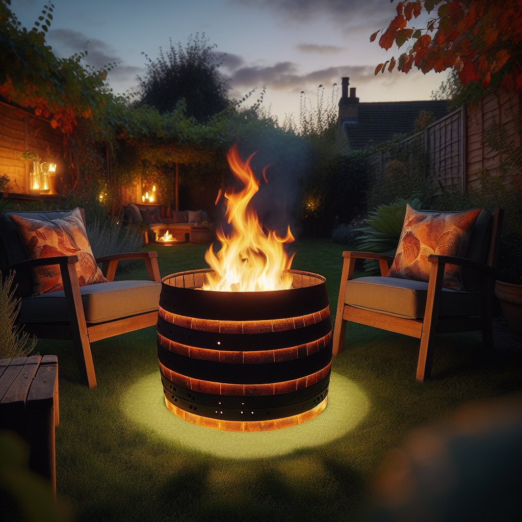 Unique Wine Barrel Backyard Fire Pit