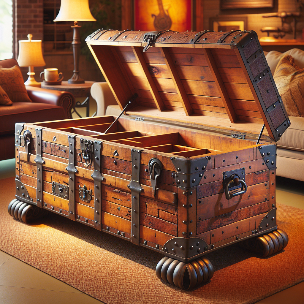 Upcycled Trunk Coffee Table with Storage
