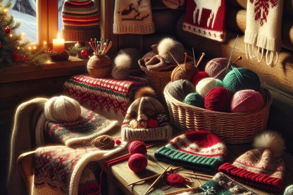 Christmas Knitting Projects. Knit items like scarves, hats, or mittens with festive patterns.