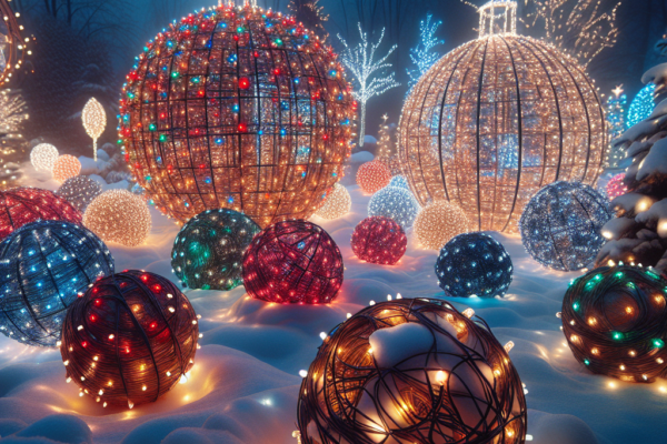 Light Up Your Yard with Handcrafted Christmas Light Balls for a Spectacular Festive Display