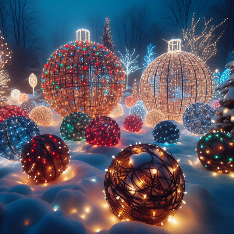 Light Up Your Yard with Handcrafted Christmas Light Balls for a Spectacular Festive Display