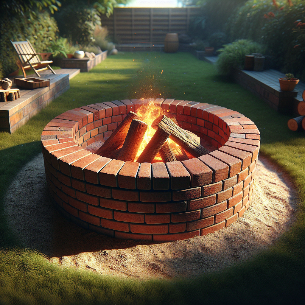 Simple Brick Backyard Fire Pit